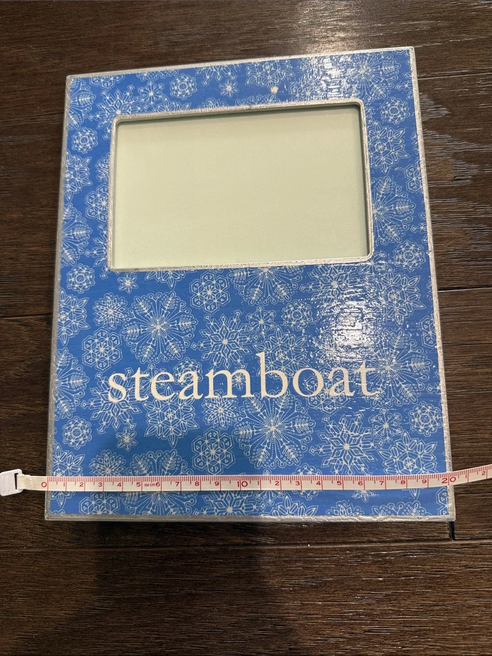 Ski Steamboat Colorado Blue Snowflake Picture Frame 4x6